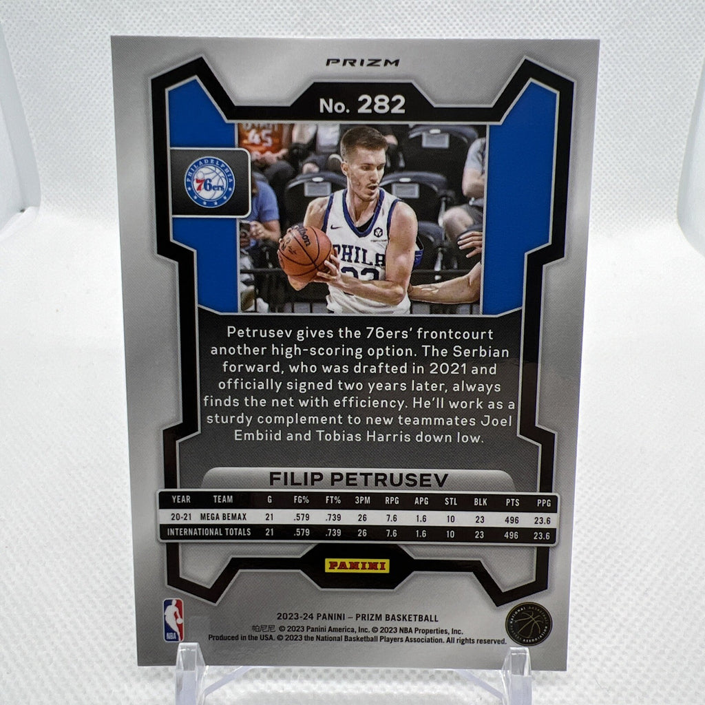 Filip Petrusev 2023-24 Panini Prizm Green Ice Rookie RC Philadelphia 76ers