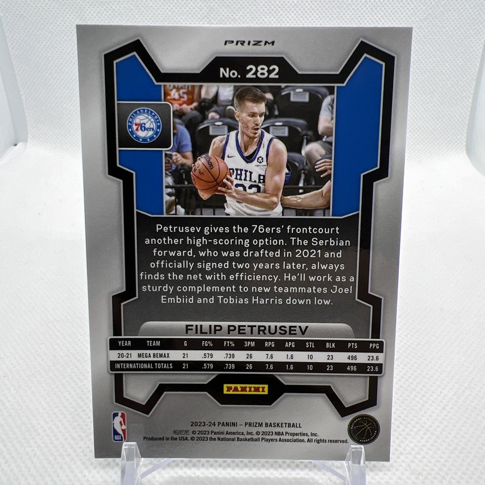 Filip Petrusev 2023-24 Panini Prizm Green Ice Rookie RC Philadelphia 76ers