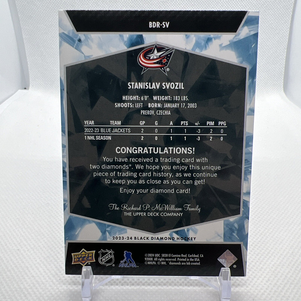 Stanislav Svozil 2023-24 Black Diamond Double Diamond Rookie /99 Blue Jackets