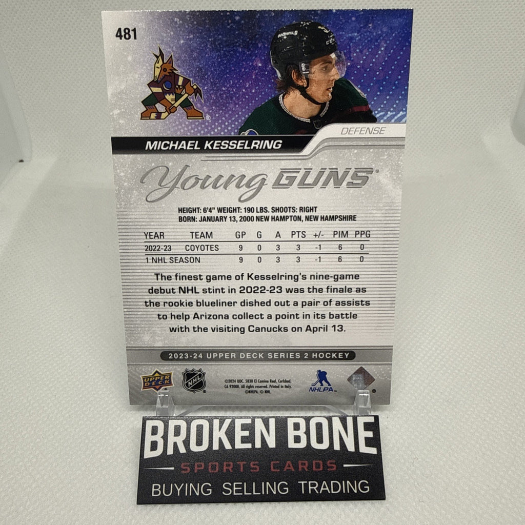 Michael Kesselring 2023-24 Upper Deck Outburst Young Guns RC Arizona Coyotes
