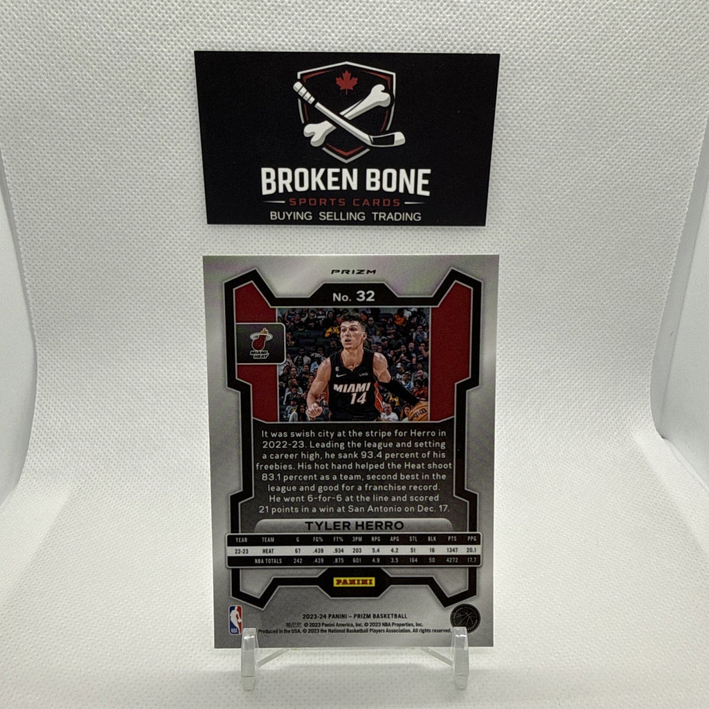 Tyler Herro 2023-24 Panini Prizm Green Cracked Ice SSP #32 Heat