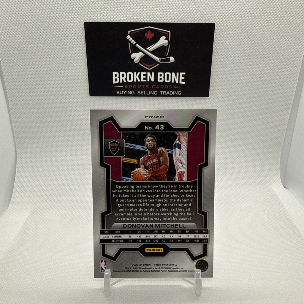 Donovan Mitchell 2023-24 Panini Prizm Green Cracked Ice SSP #43  Cavaliers