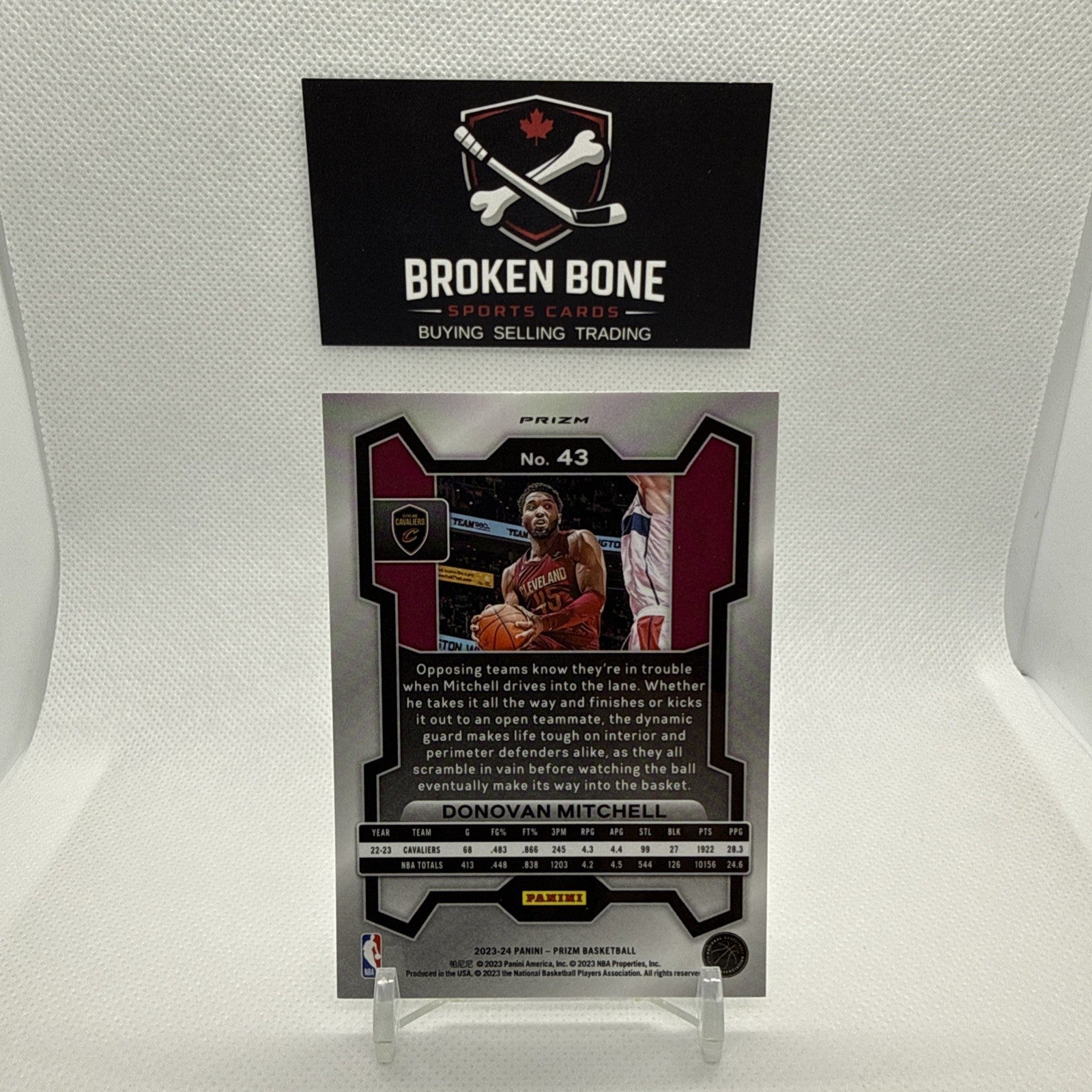 Donovan Mitchell 2023-24 Panini Prizm Green Cracked Ice SSP #43  Cavaliers