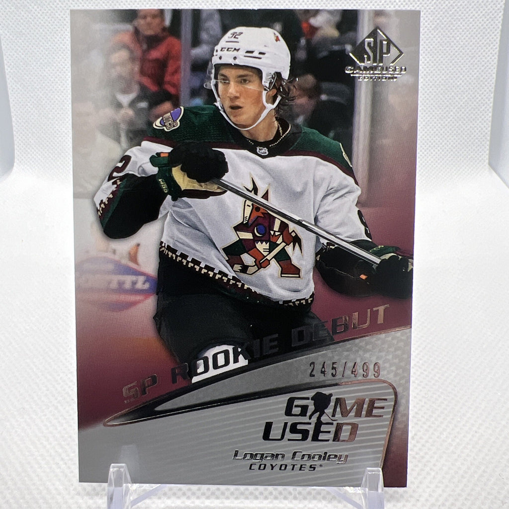 Logan Cooley 2023-24 SP Game Used SP Rookie Debut /499 Arizona Coyotes RC