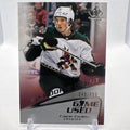 Logan Cooley 2023-24 SP Game Used SP Rookie Debut /499 Arizona Coyotes RC