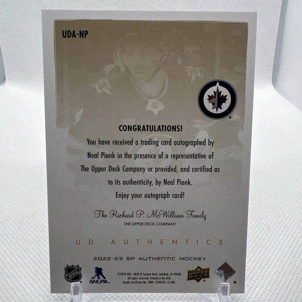 Neal Pionk 2022-23 SP Authentic UD Authentics Winnipeg Jets