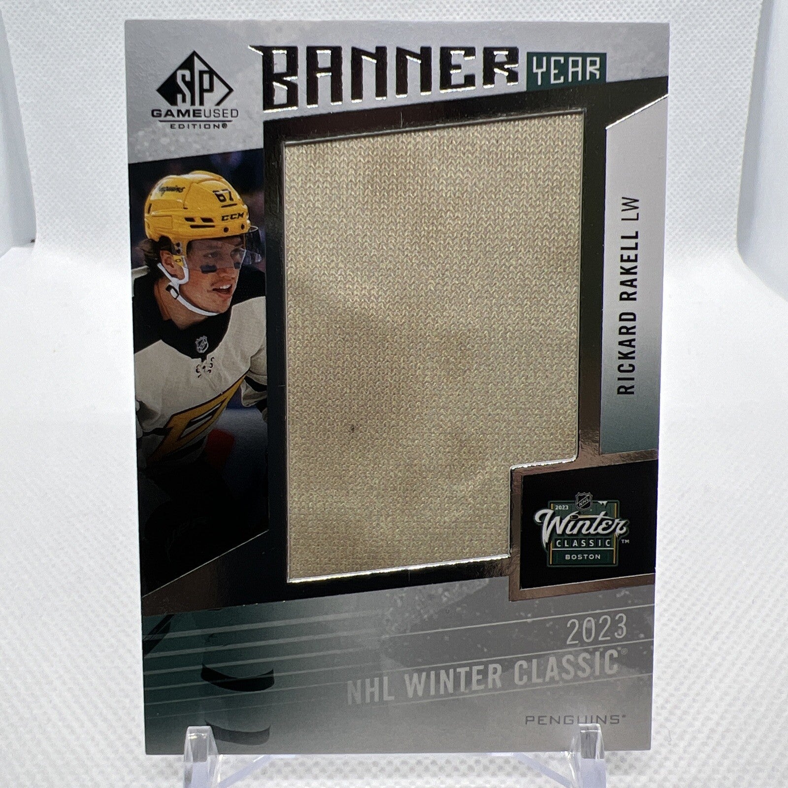 Rickard Rakell 2023-24 SP Game Used Banner Year Winter Classic Penguins