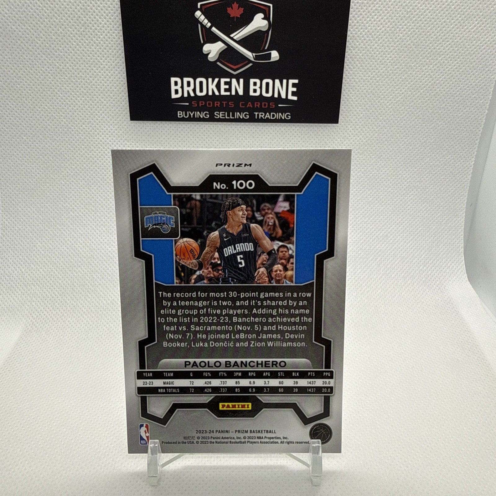 Paolo Banchero 2023-24 Panini Prizm Silver Prizm #100 Magic