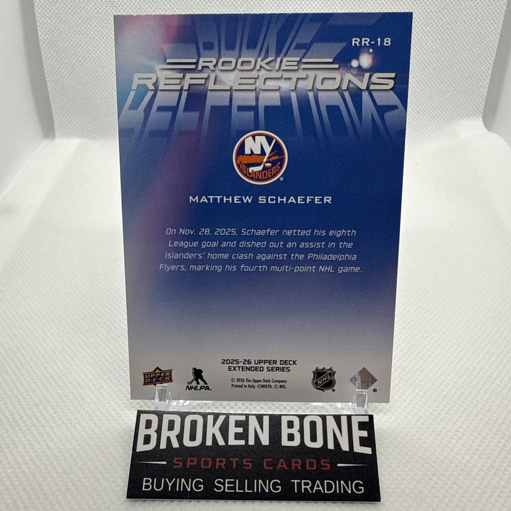 Matthew Schaefer 2025-26 Upper Deck Rookie Reflections New York Islanders