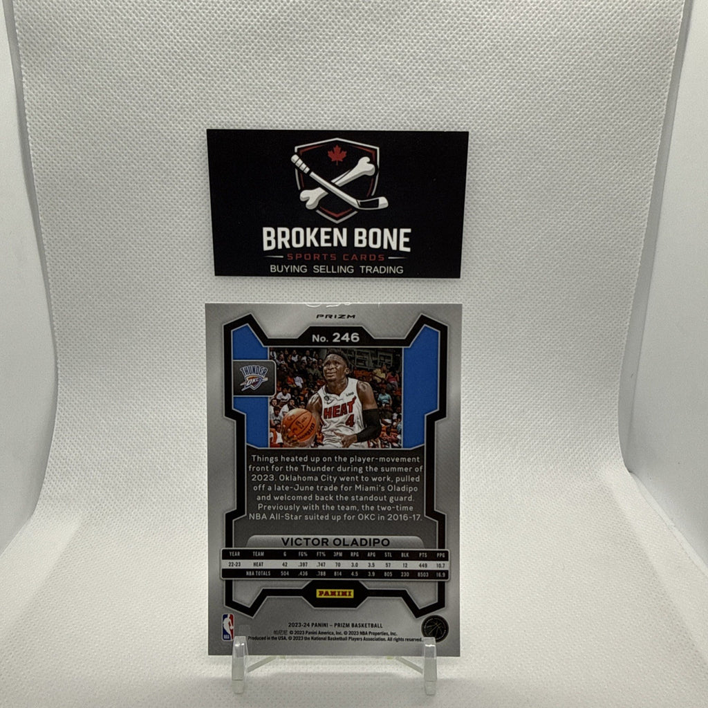 Victor Oladipo 2023-24 Panini Prizm Green Cracked Ice SSP #246 Thunder