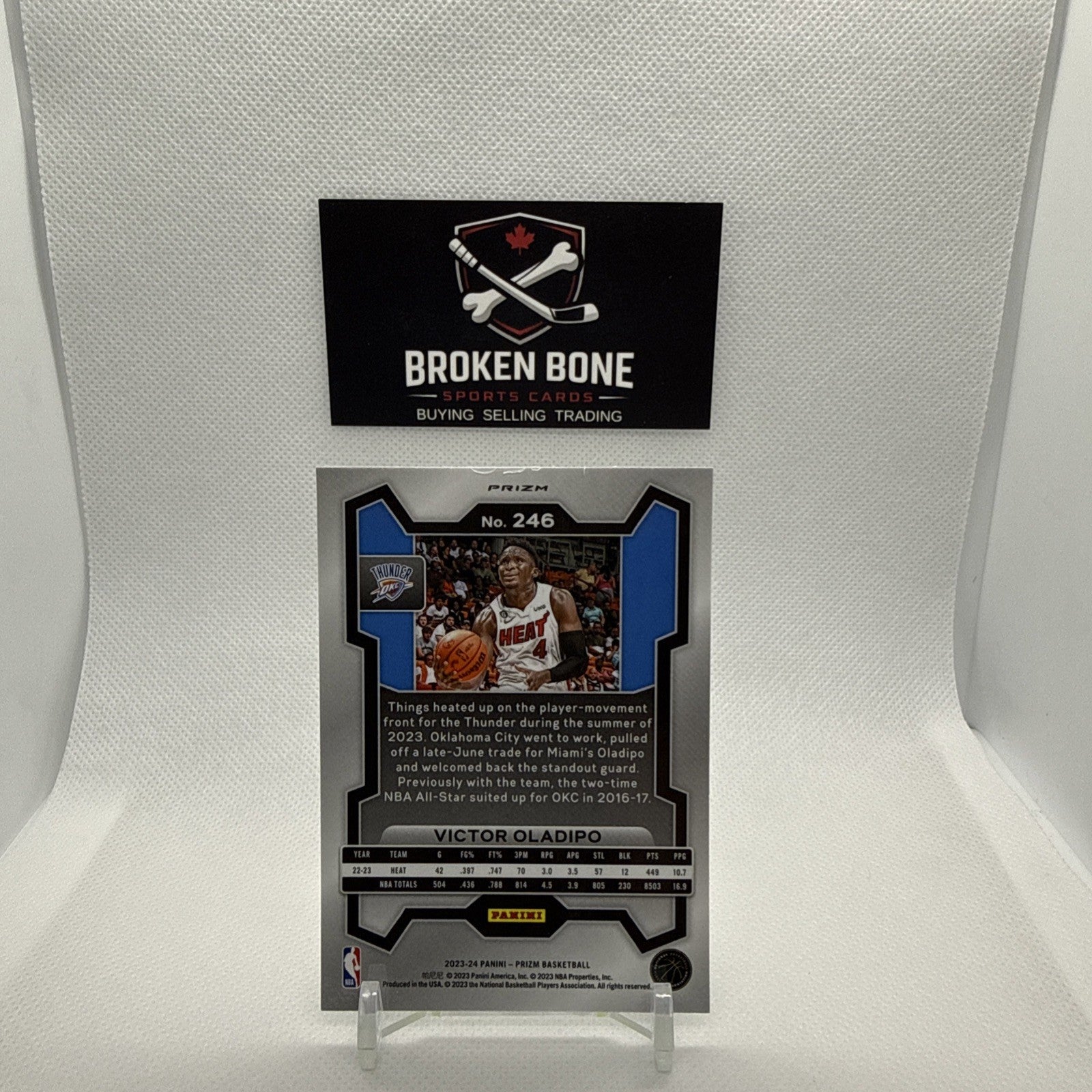 Victor Oladipo 2023-24 Panini Prizm Green Cracked Ice SSP #246 Thunder