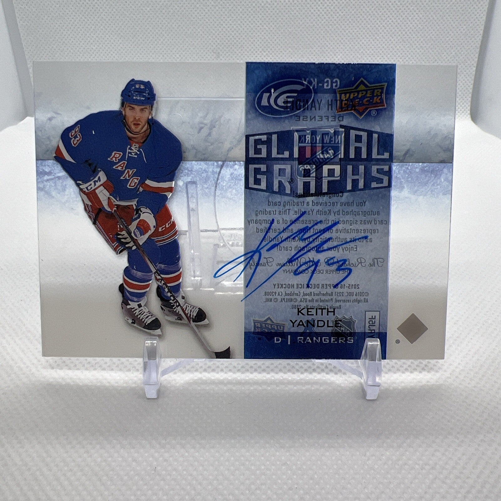 Keith Yandle 2015-16 UD Ice Glacial Graphs #GG-KY New York Rangers
