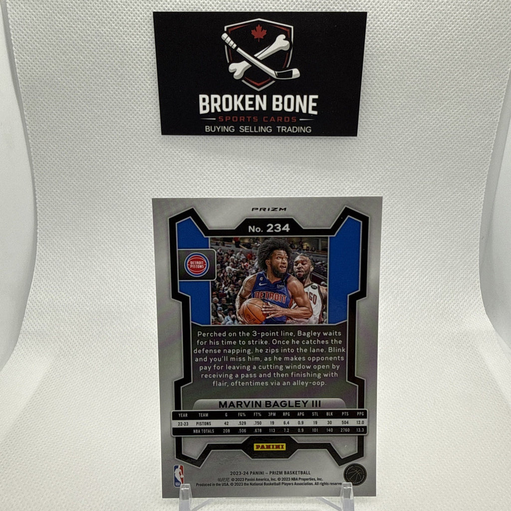 Marvin Bagley 2023-24 Panini Prizm Green Cracked Ice SSP #234 Pistons