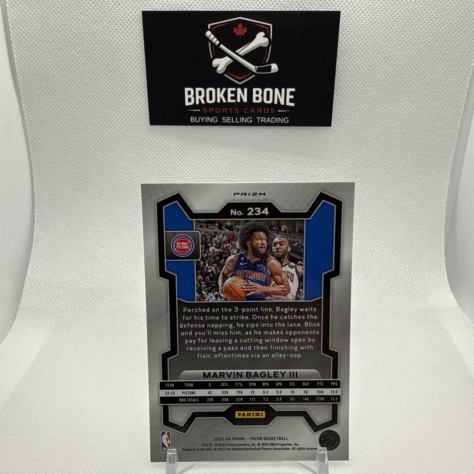 Marvin Bagley 2023-24 Panini Prizm Green Cracked Ice SSP #234 Pistons