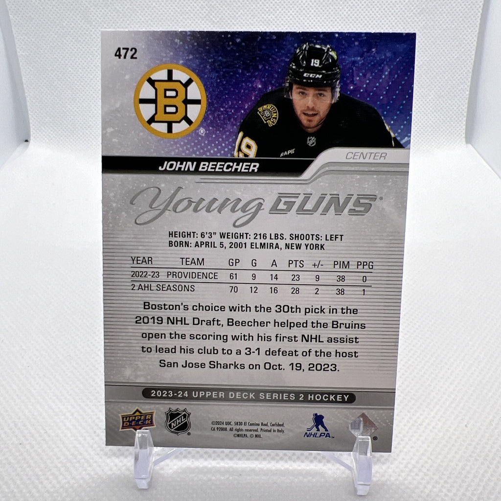 John Beecher 2023-24 Upper Deck Young Guns Rookie Boston Bruins 4 RC