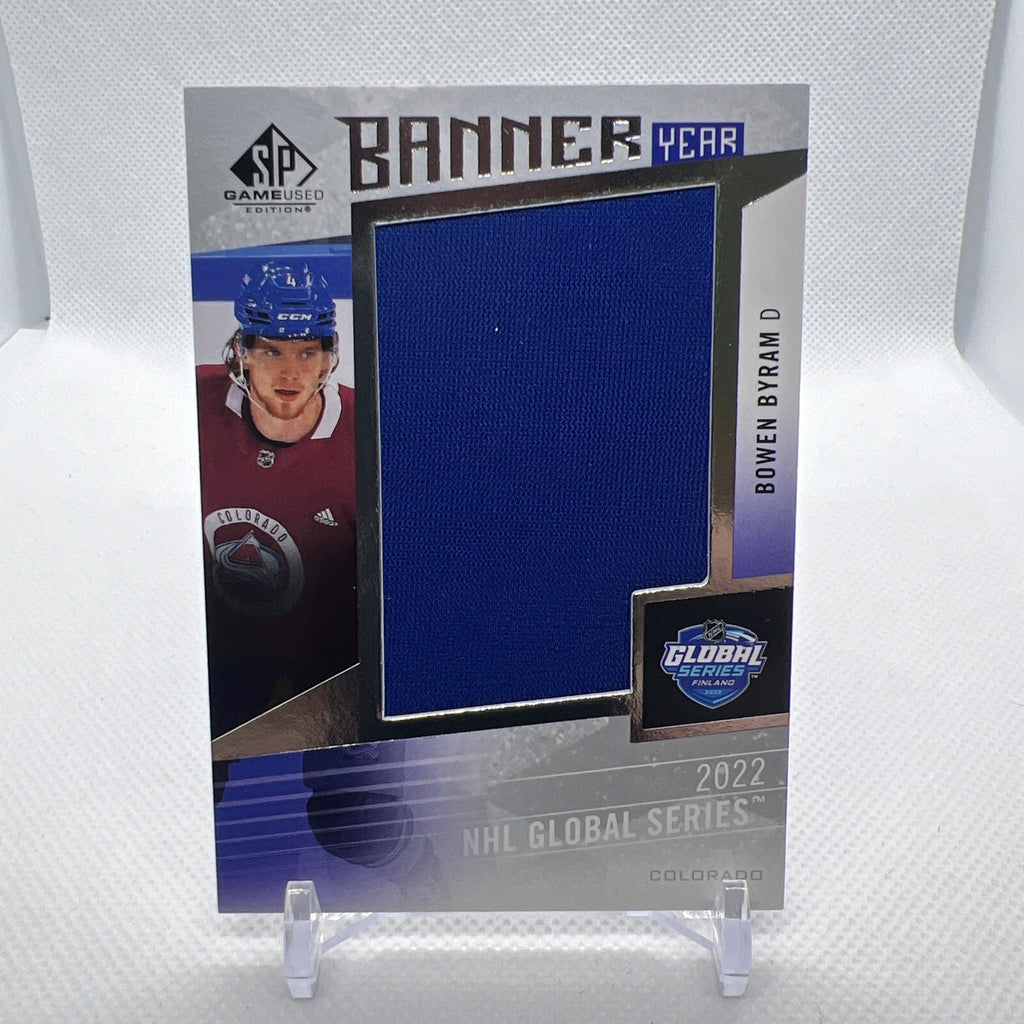 Bowen Byram 2023-24 SP Game Used Banner Year Global Series Colorado Avalanche