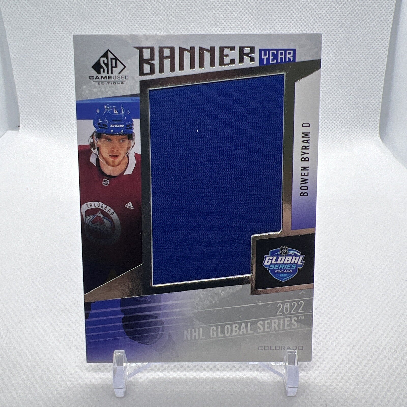 Bowen Byram 2023-24 SP Game Used Banner Year Global Series Colorado Avalanche
