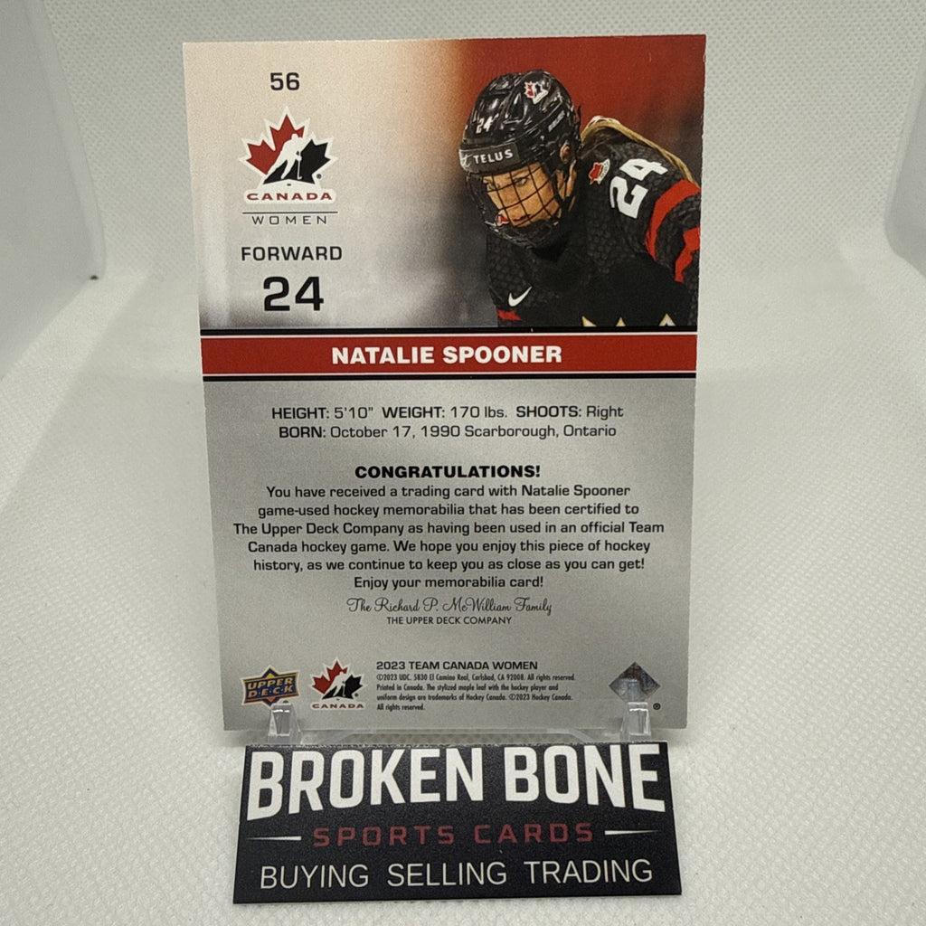 Natalie Spooner 2023 Team Canada Juniors Game Used Patch Parallel PWHL