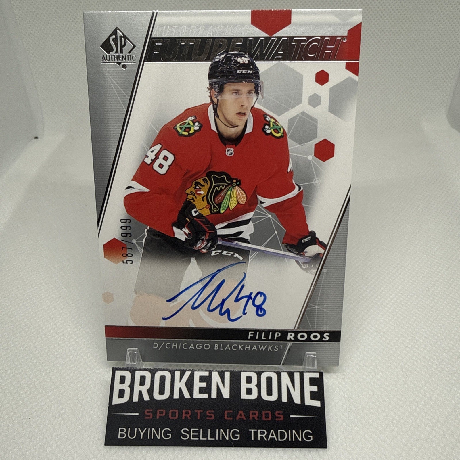 Filip Roos 2022-23 SP Authentic Future Watch Auto /999 Chicago Blackhawks