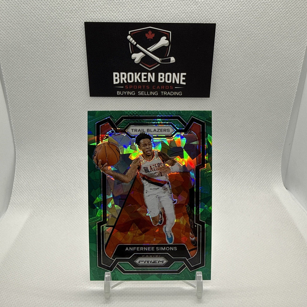 Anfernee Simons 2023-24 Panini Prizm Green Cracked Ice SSP #106 Trail Blazers