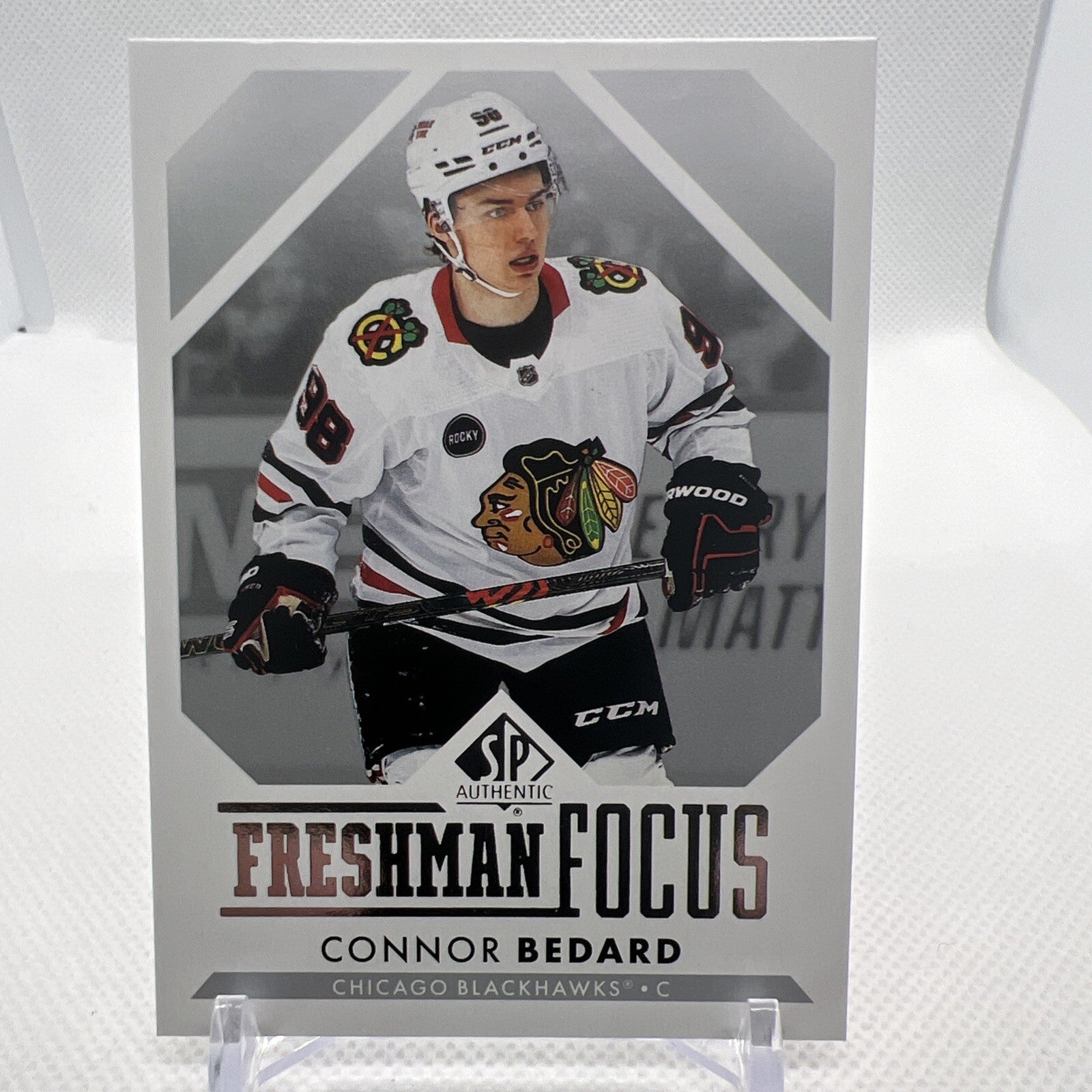 Connor Bedard 2023-24 SP Authentic Freshman Focus Chicago Blackhawks Rookie