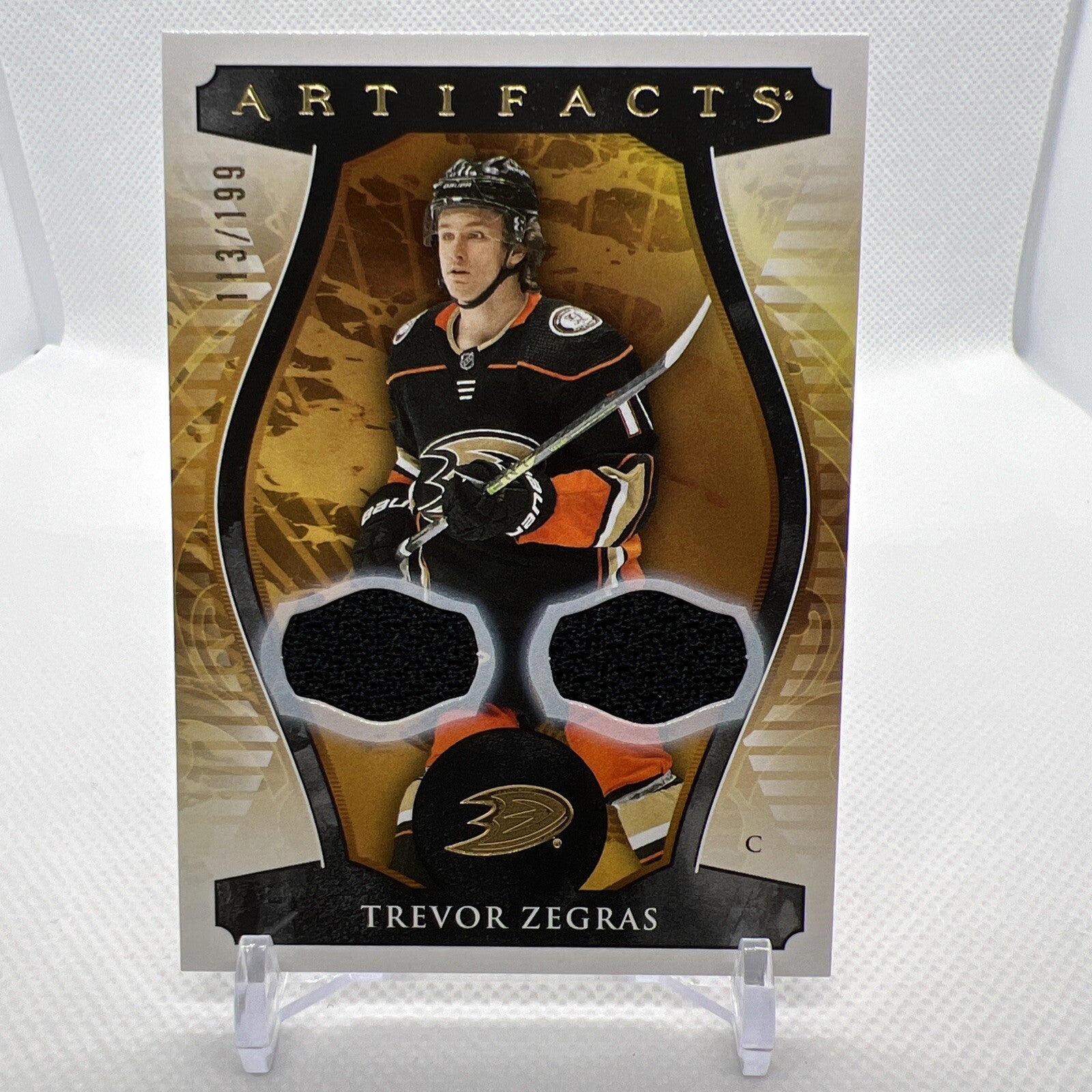 Trevor Zegras 2023-24 UD Artifacts Dual Patch /199 Anaheim Ducks