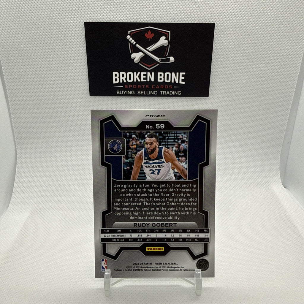 Rudy Gobert 2023-24 Panini Prizm Green Cracked Ice SSP #59 Timberwolves