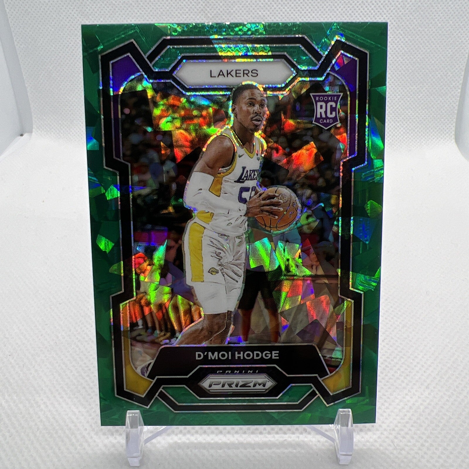 D'Moi Hodge 2023-24 Panini Prizm Green Ice Rookie RC Los Angeles Lakers