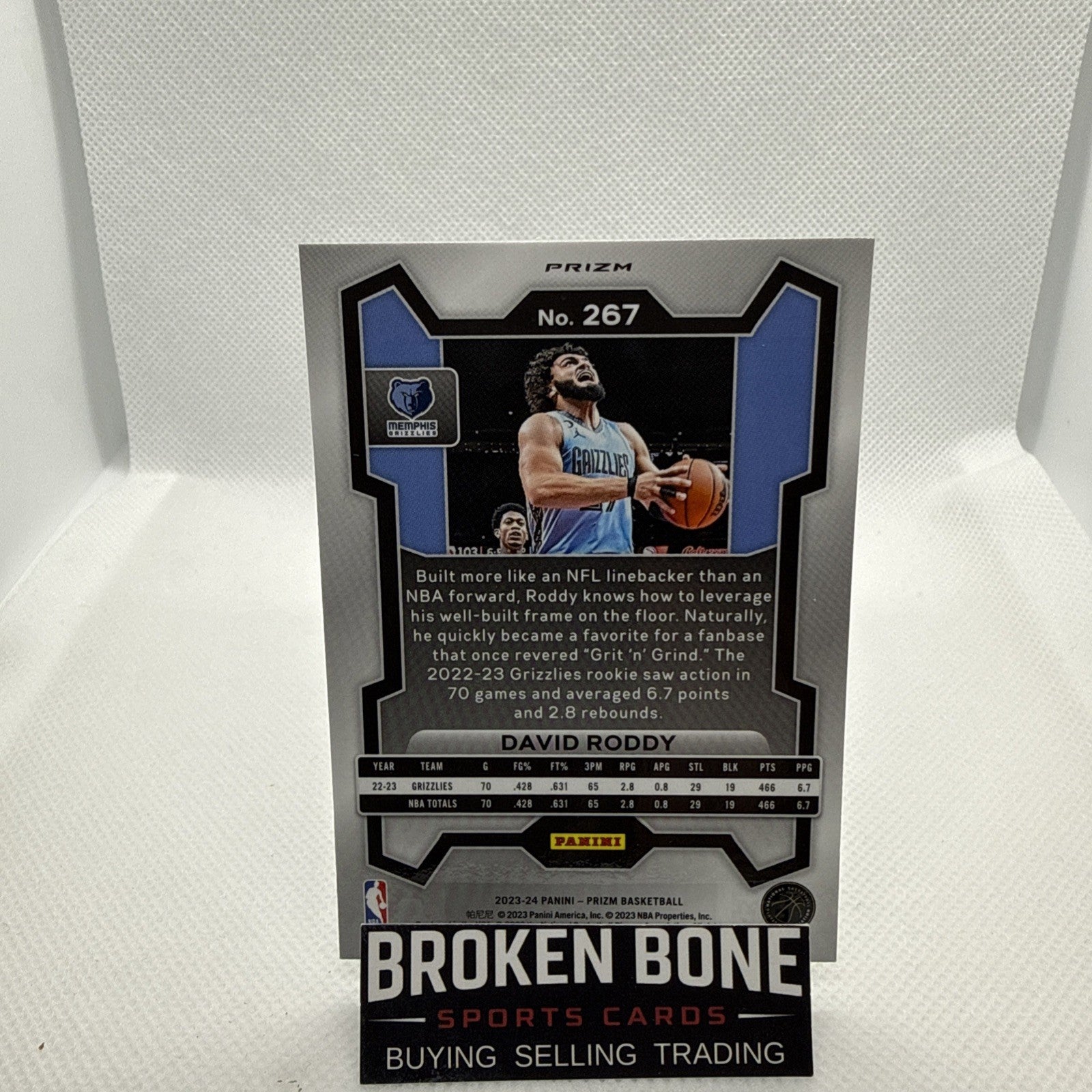 David Roddy 2023-24 Panini Prizm Green Cracked Ice SSP #267 Grizzlies