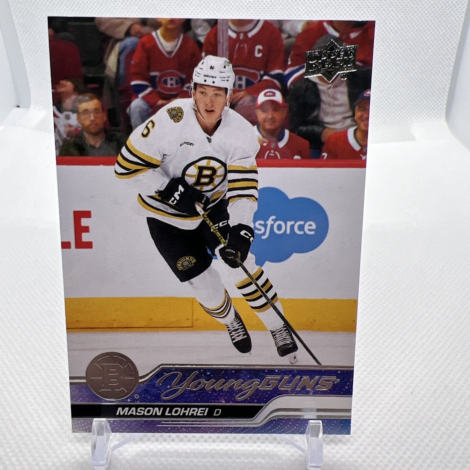 Mason Lohrei 2023-24 Upper Deck Young Guns Rookie Boston Bruins 3 RC
