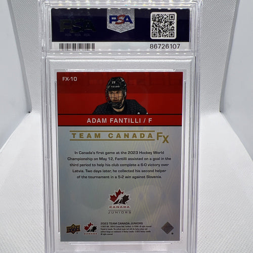 Adam Fantilli 2023 Team Canada Team Canada FX FX-10 Columbus Blue Jackets PSA 8