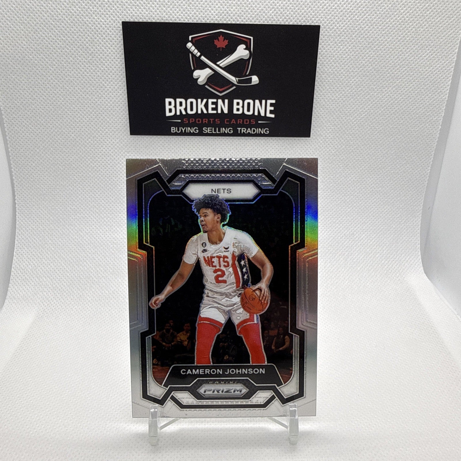 Cameron Johnson 2023-24 Panini Prizm Silver Prizm #222 Nets