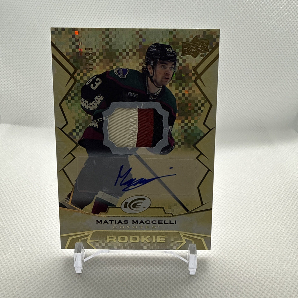 Matias Maccelli 2022-23 Ice Rookie Patch Auto /99 Arizona Coyotes Leafs