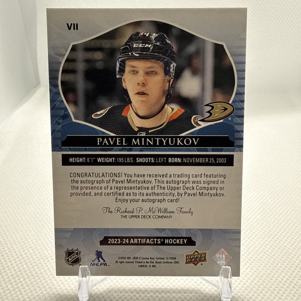 Pavel Mintyukov 2023-24 Artifacts Redemption Rookie Auto Anaheim Ducks