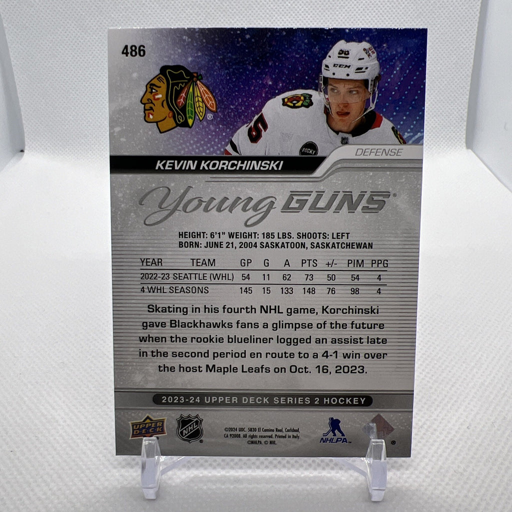 Kevin Korchinski 2023-24 Upper Deck Young Guns Chicago Blackhawks Rookie RC 1
