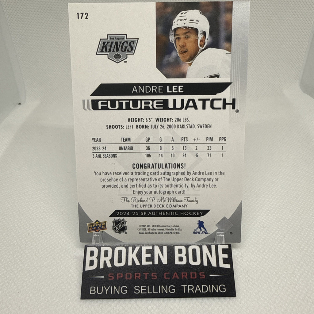 Andre Lee 2024-25 SP Authentic Future Watch Auto /599 Los Angeles Kings
