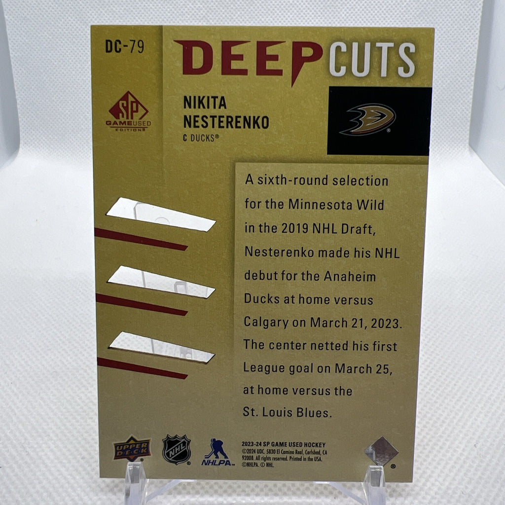 Nikita Nesterenko 2023-24 SP Game Used Deep Cuts Rookie /35 Anaheim Ducks