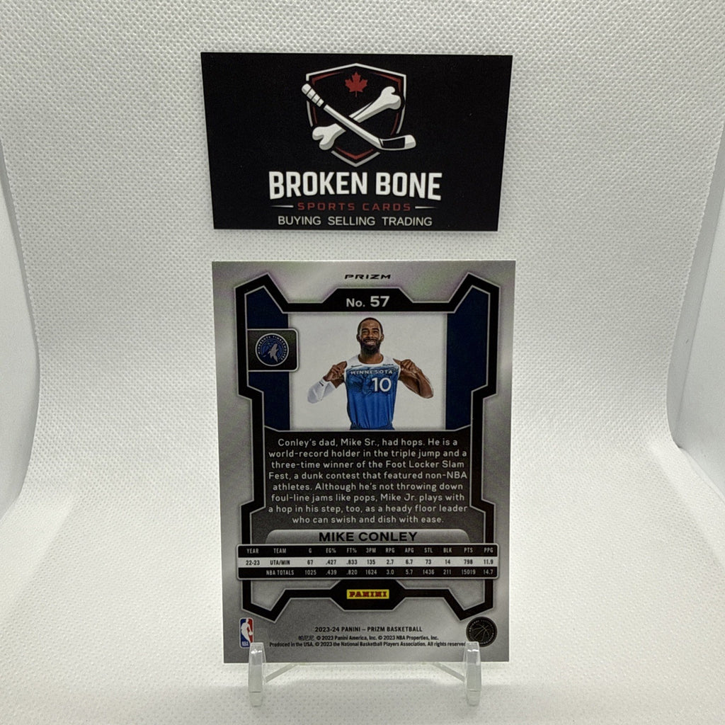 Mike Conley 2023-24 Panini Prizm Green Cracked Ice SSP #57 Timberwolves