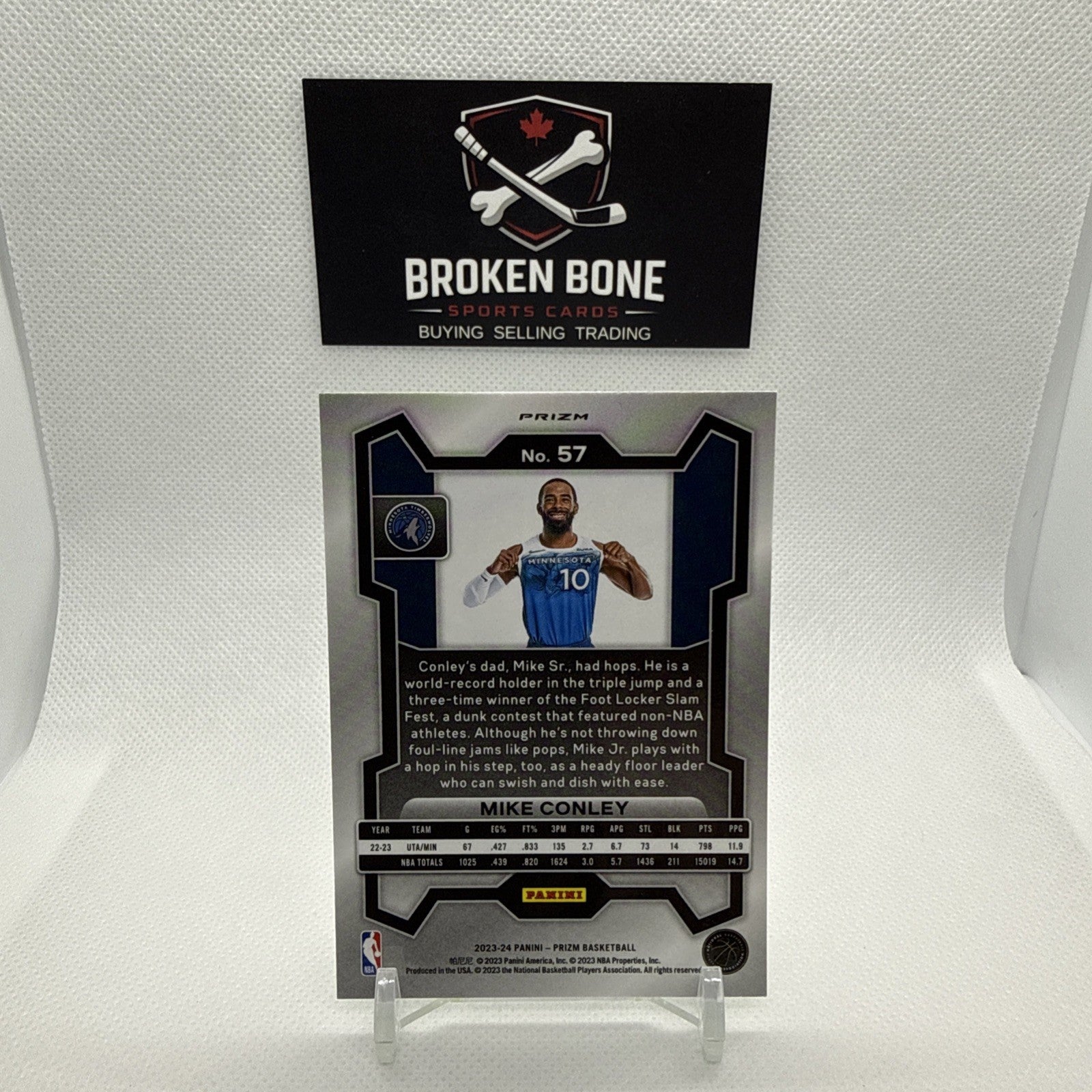 Mike Conley 2023-24 Panini Prizm Green Cracked Ice SSP #57 Timberwolves