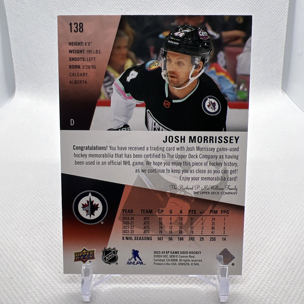 Josh Morrissey 2023-24 SP Game Used All-Star Jersey Winnipeg Jets