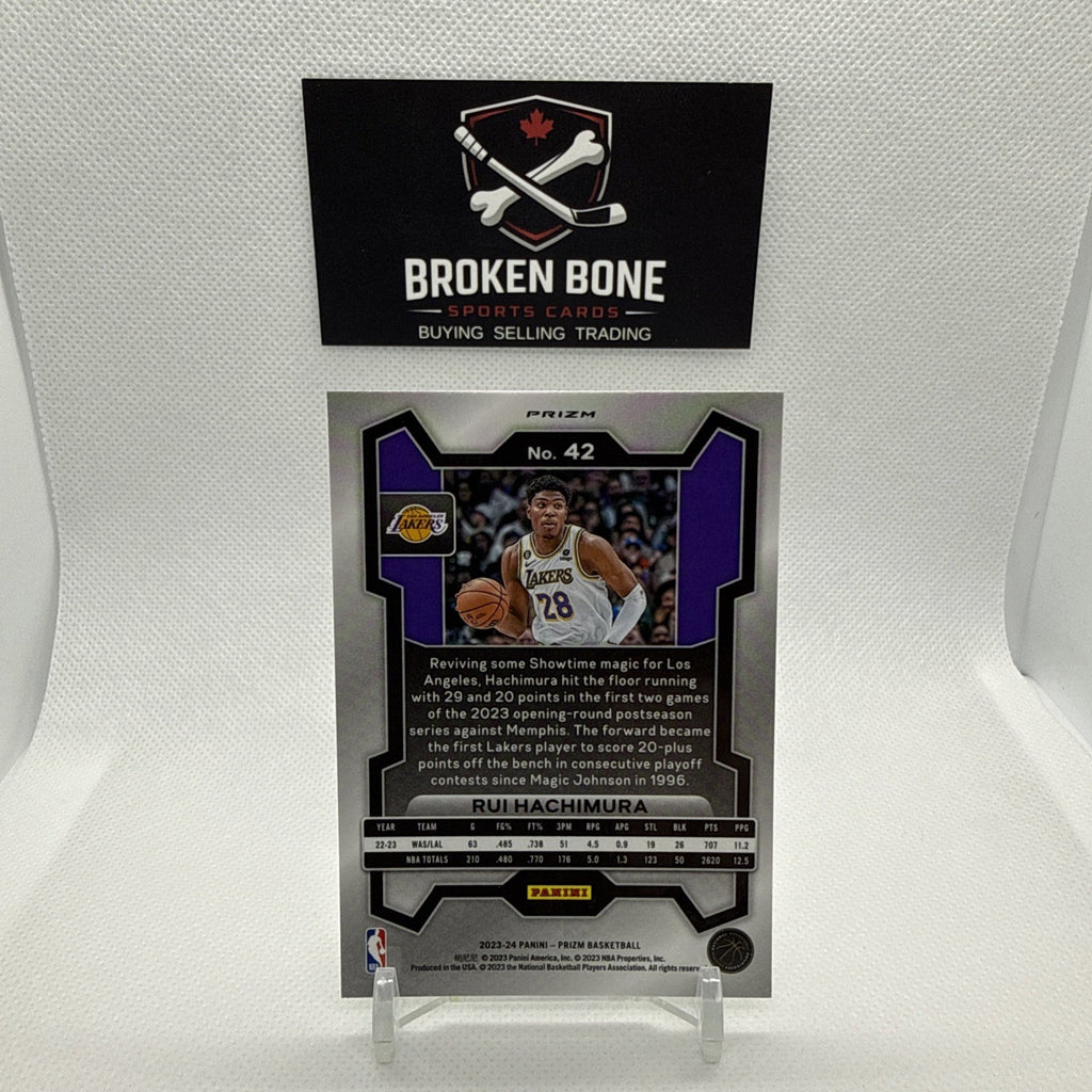Rui Hachimura 2023-24 Panini Prizm Green Cracked Ice SSP #42 Lakers