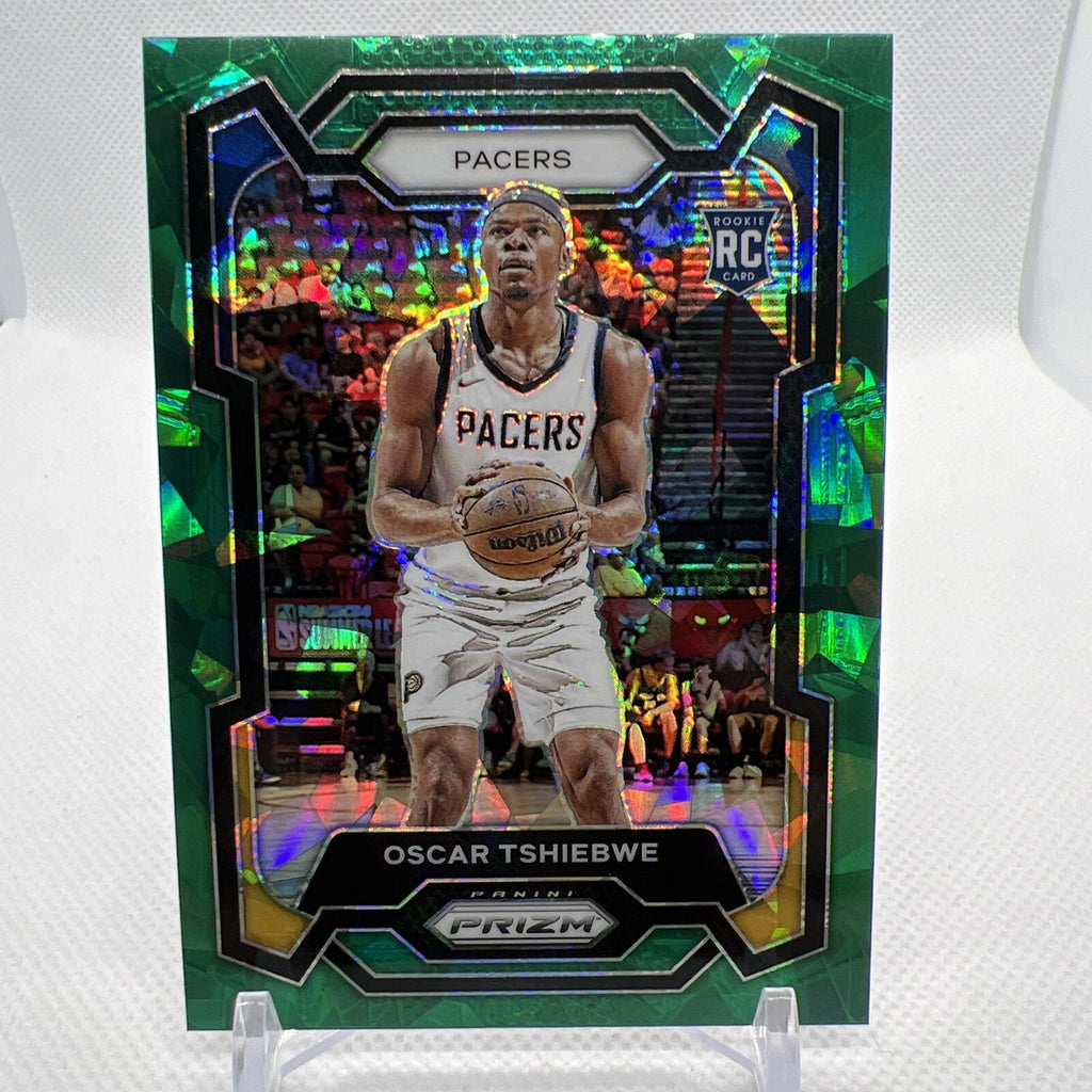 Oscar Tshiebwe 2023-24 Panini Prizm Green Ice Rookie RC Indiana Pacers