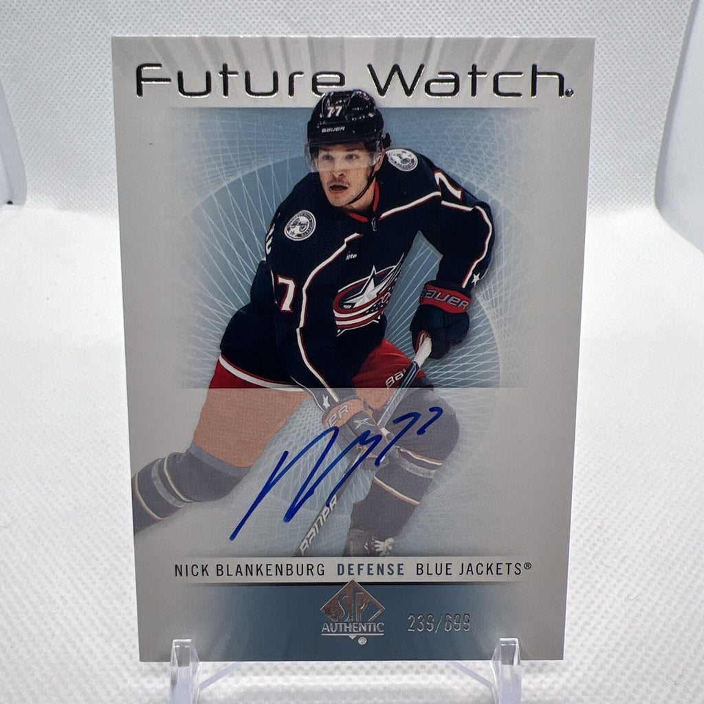 Nick Blankenburg 2022-23 SP Authentic Retro Future Watch Auto /699 Blue Jackets