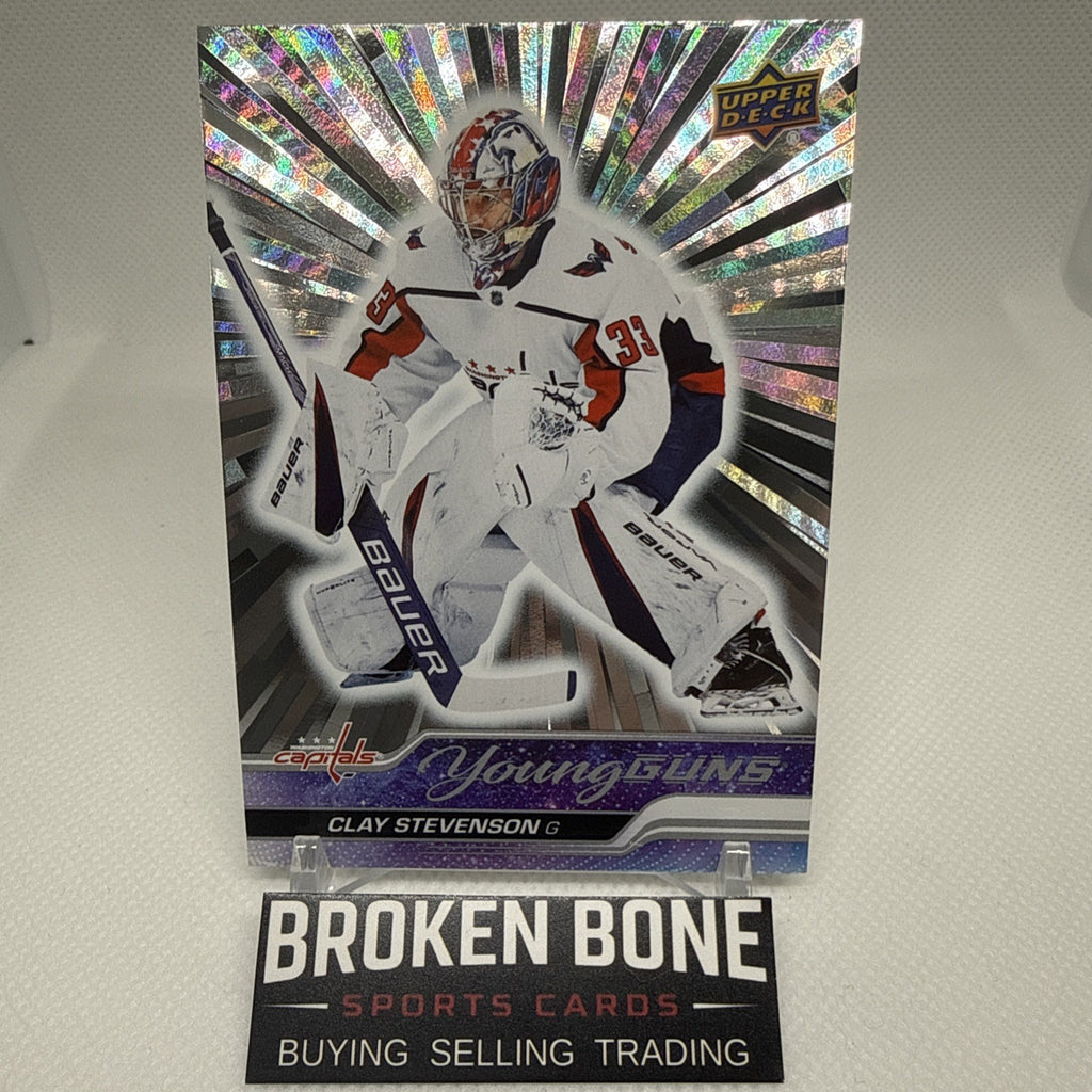 Clay Stevenson 2023-24 Upper Deck Outburst Young Guns RC Washington Capitals