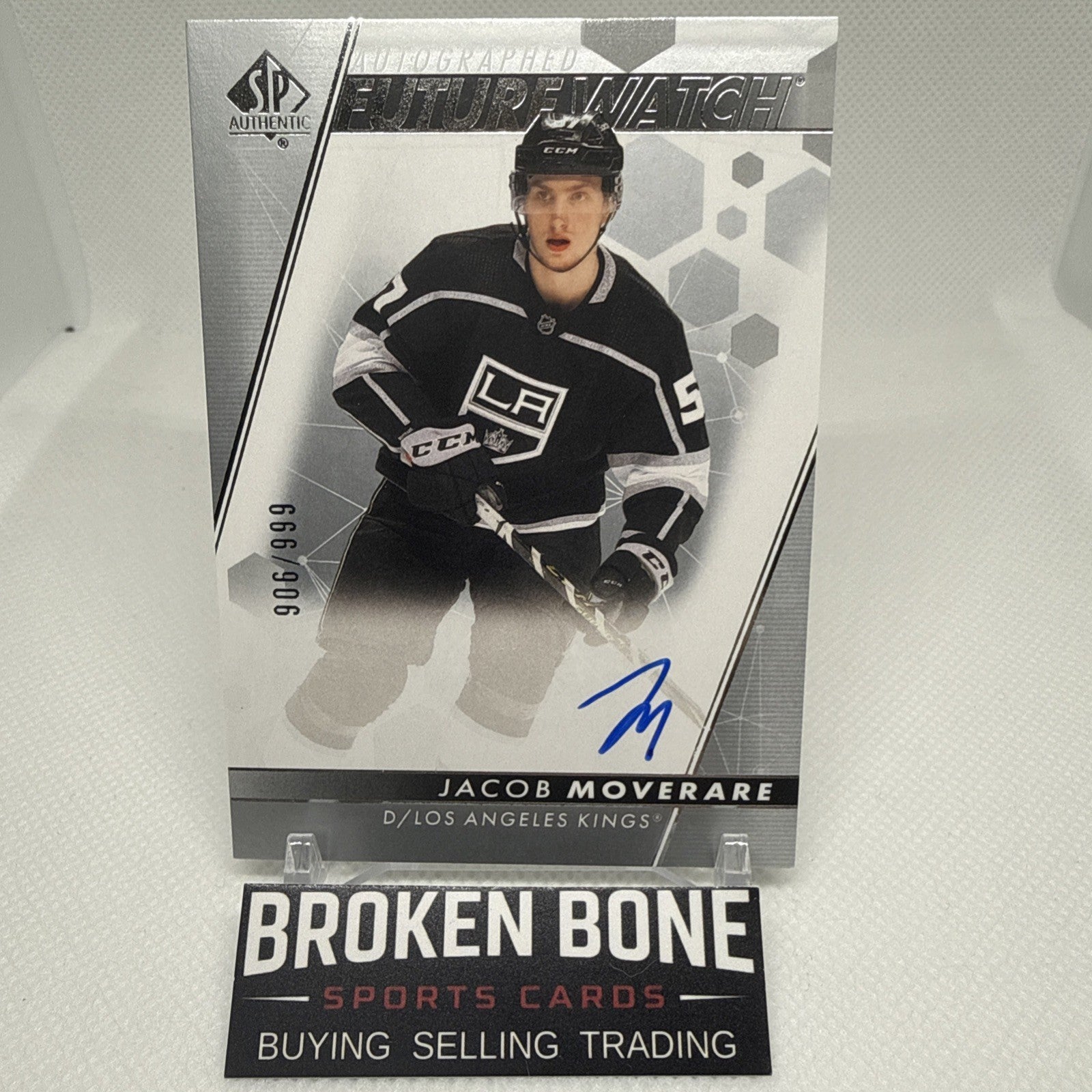 Jacob Moverare 2022-23 SP Authentic Future Watch Auto /999 Los Angeles Kings