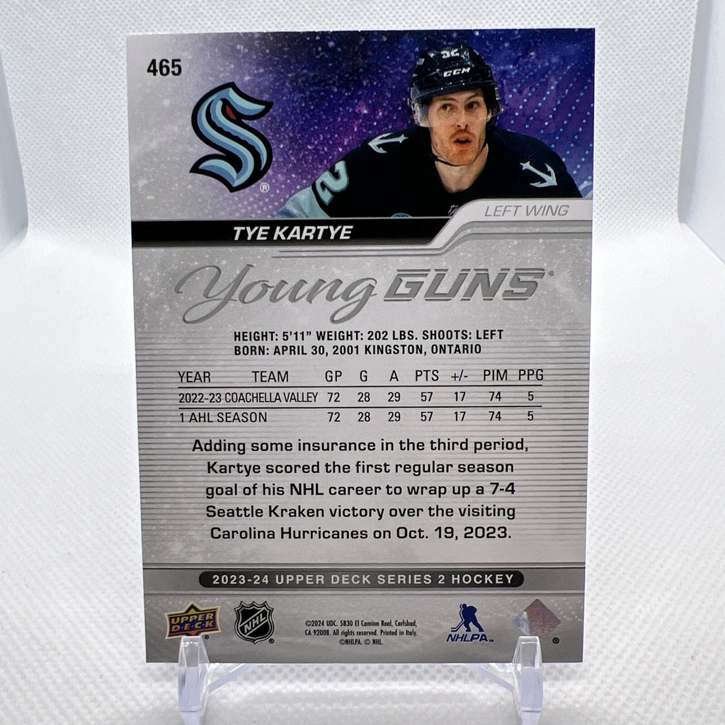 Tye Kartye 2023-24 Upper Deck Young Guns Rookie Seattle Kraken 3 RC