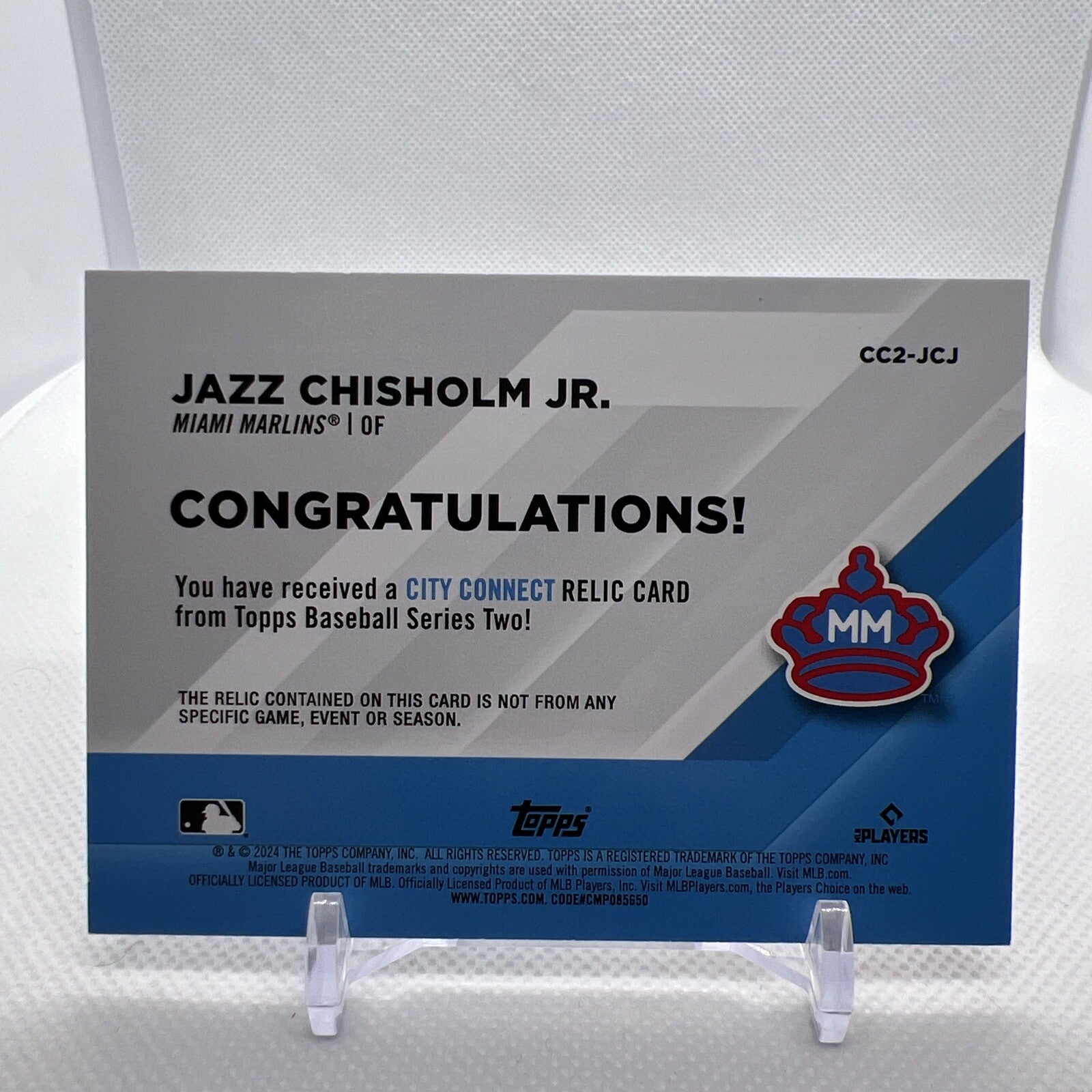 Jazz Chisholm Jr 2024 Topps Chrome City Connect Relic /199 Miami Marlins