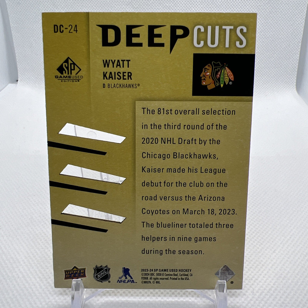 Wyatt Kaiser 2023-24 SP Game Used Deep Cuts /250 Chicago Blackhawks