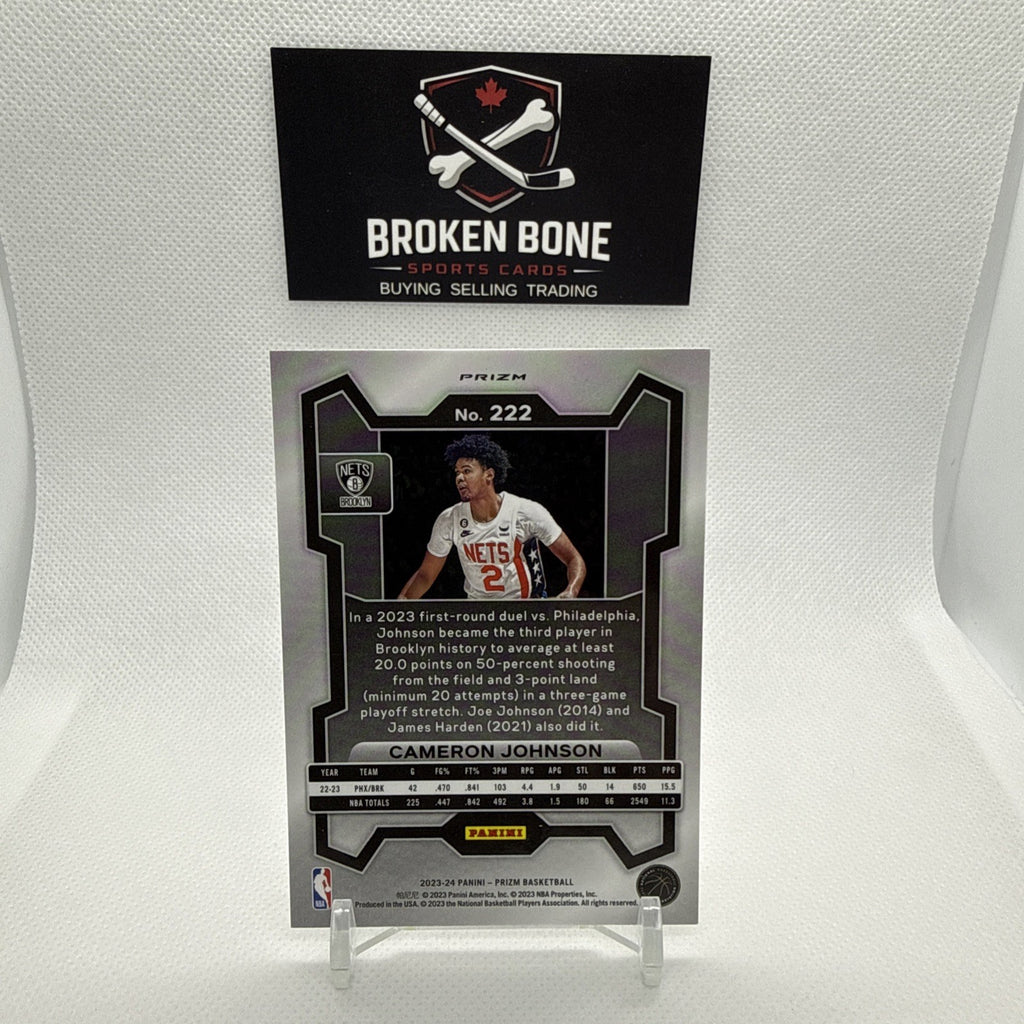 Cameron Johnson 2023-24 Panini Prizm Silver Prizm #222 Nets