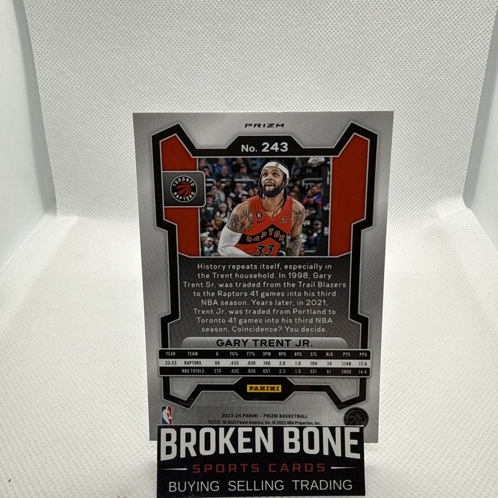 Gary Trent Jr 2023-24 Panini Prizm Green Cracked Ice SSP #243 Raptors